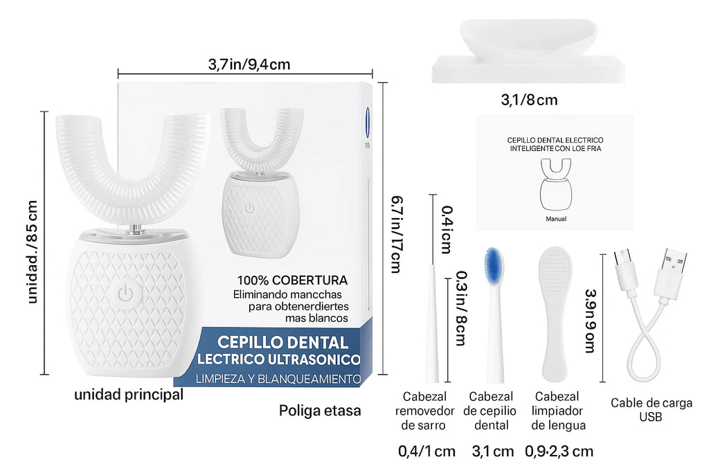CEPILLO DE DIENTES ELÉCTRICO 360° ULTRASÓNICO