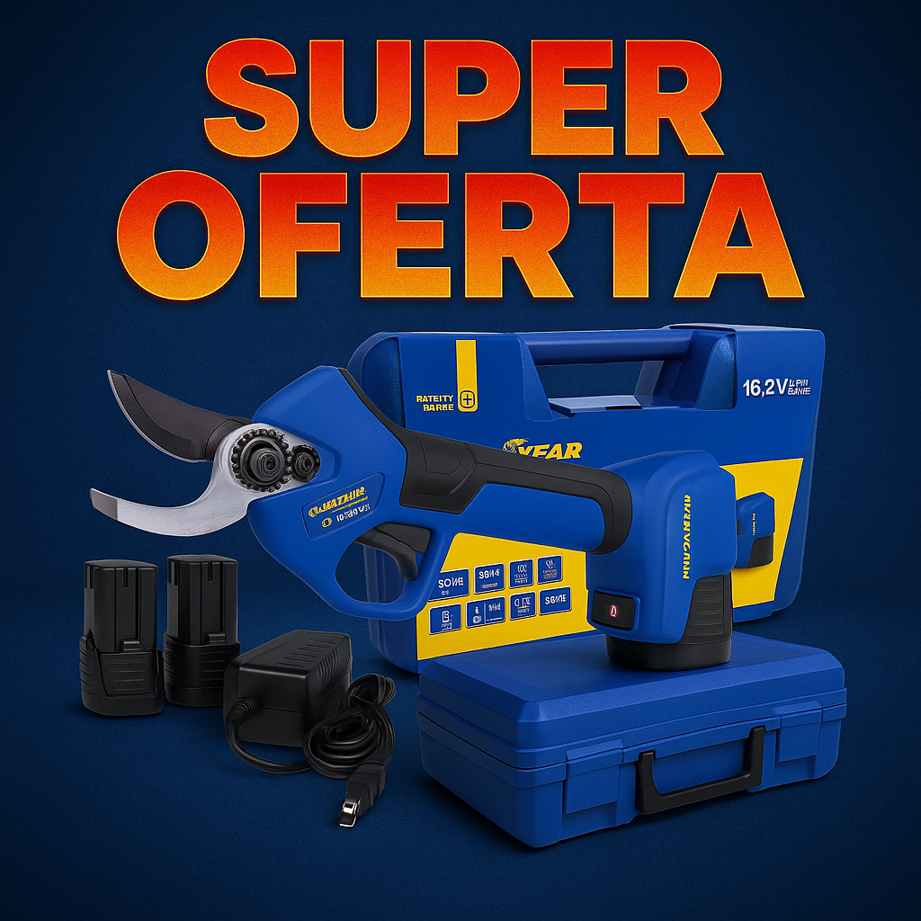 Tijera de Poda Eléctrica Goodyear 16.8V | 2 Baterías | 28 mm | Agricola Profesional