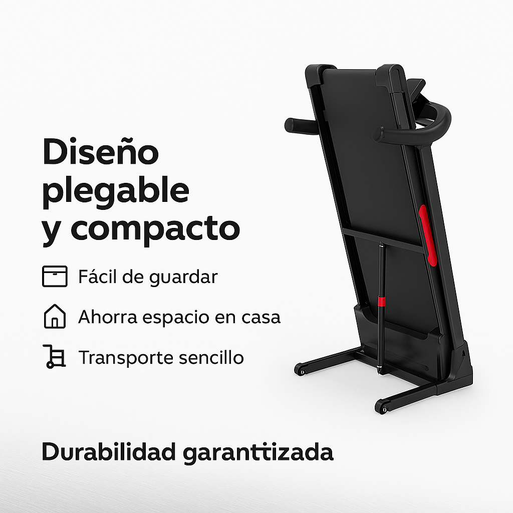 Caminadora Plegable 2.5 hp con Inclinación Manual 3 Niveles – Velocidad 1 a 14 km/h