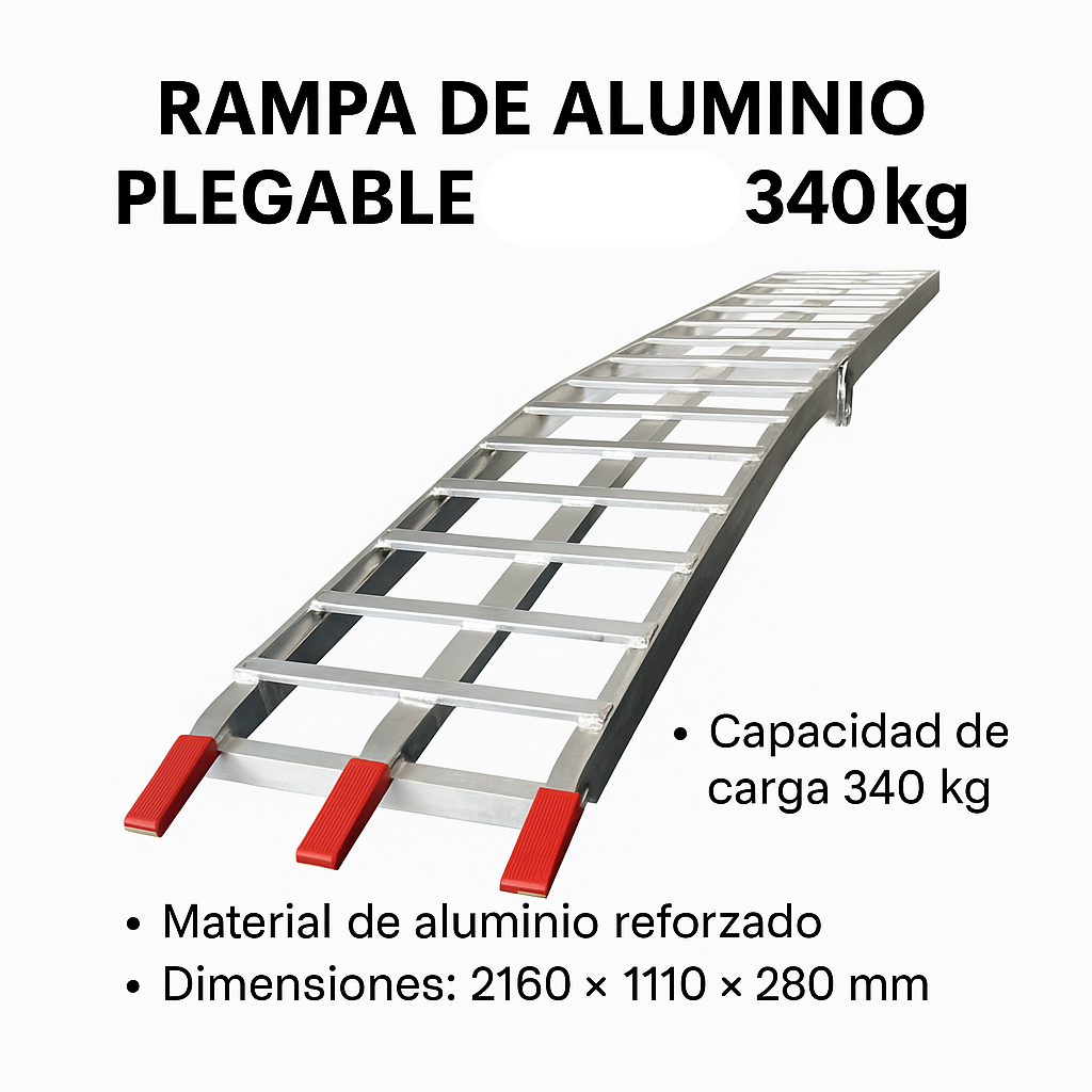 Rampa de Aluminio Plegable 340kg – Para Motos, Cuadrones y ATV