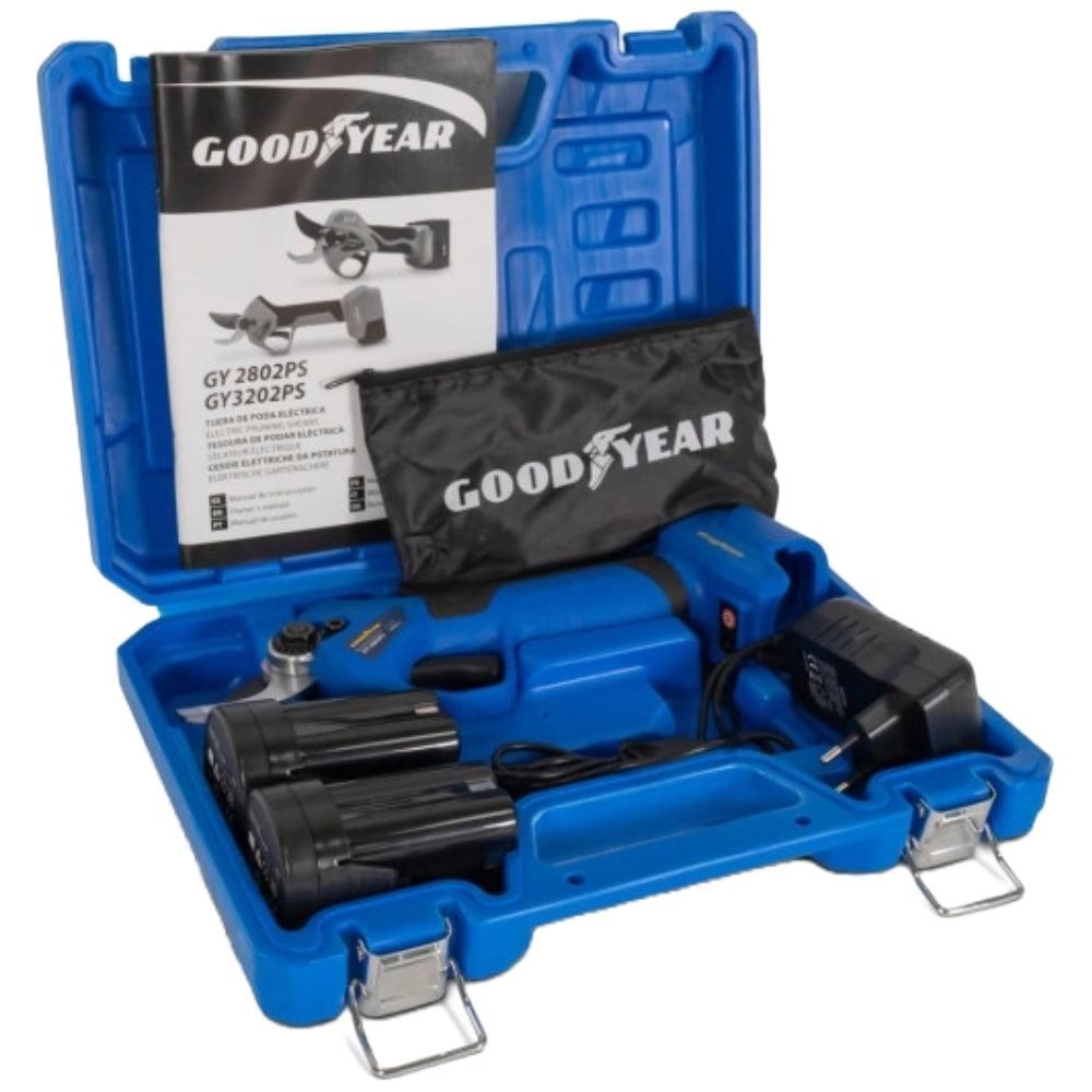 Tijera de Poda Eléctrica Goodyear 16.8V | 2 Baterías | 28 mm | Agricola Profesional
