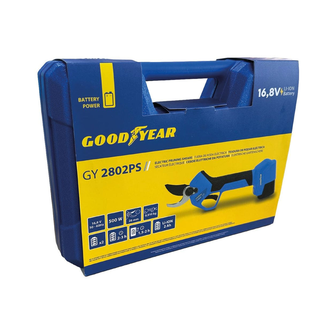 Tijera de Poda Eléctrica Goodyear 16.8V | 2 Baterías | 28 mm | Agricola Profesional