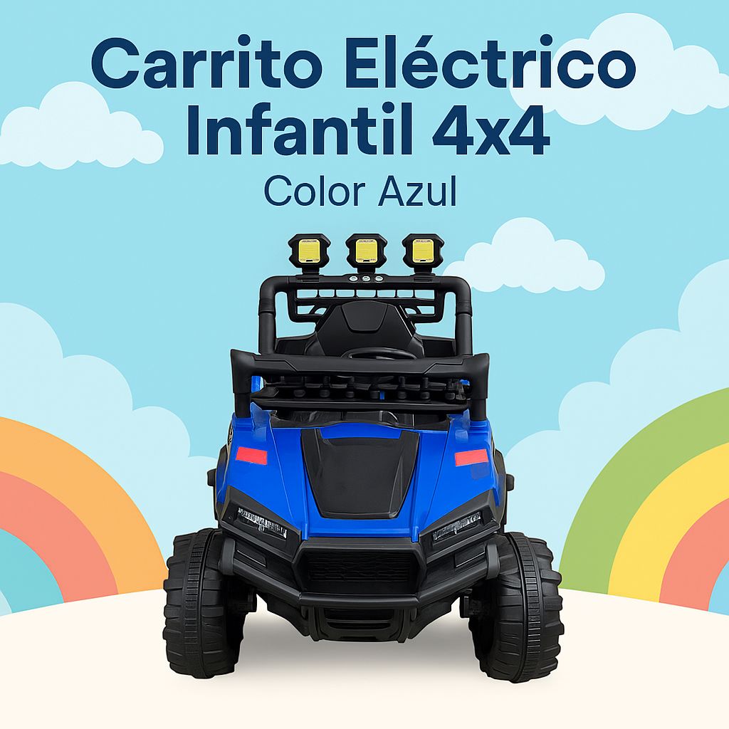 🚙 Carrito Eléctrico Infantil 4x4 Azul Deportivo