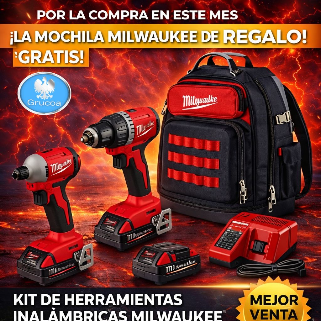 KIT de Taladros Milwaukee/ Por este mes regalo una mochila Milwaukee