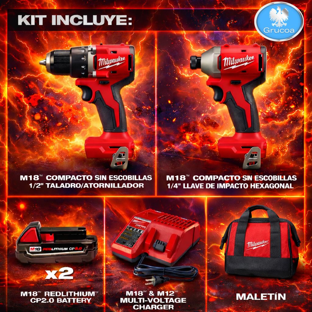 KIT de Taladros Milwaukee/ Por este mes regalo una mochila Milwaukee