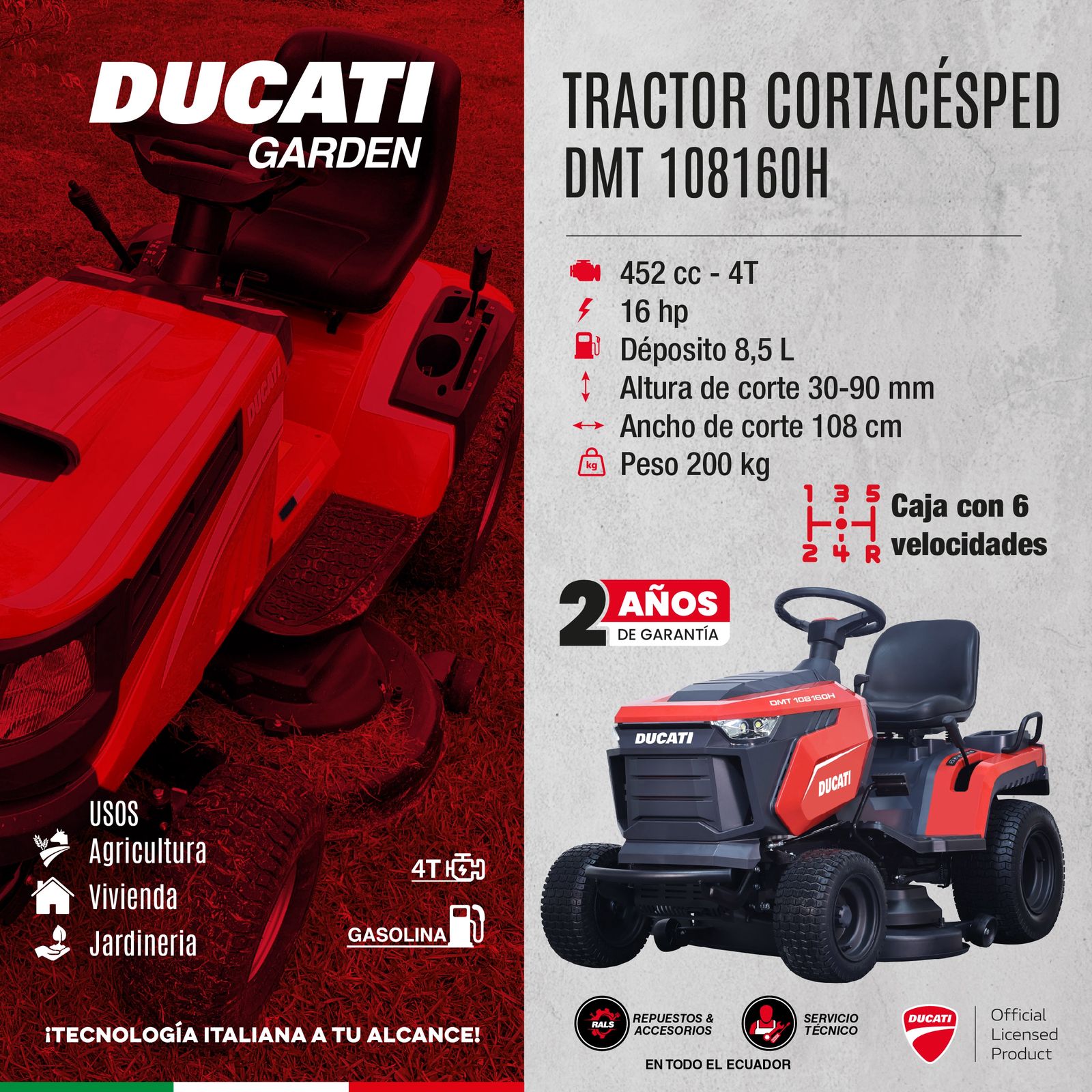 Tractor Podador Ducati de 16 y 24 HP/ Marca Italiana