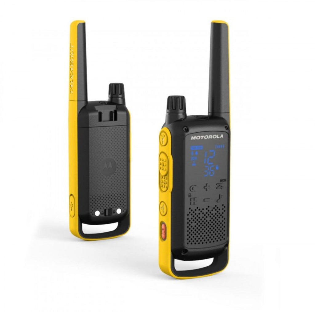 Kit 2 Radios Walkie Talkie Motorola T470 | Alcance 56 km, Resistente al Agua IPX4, 22 Canales