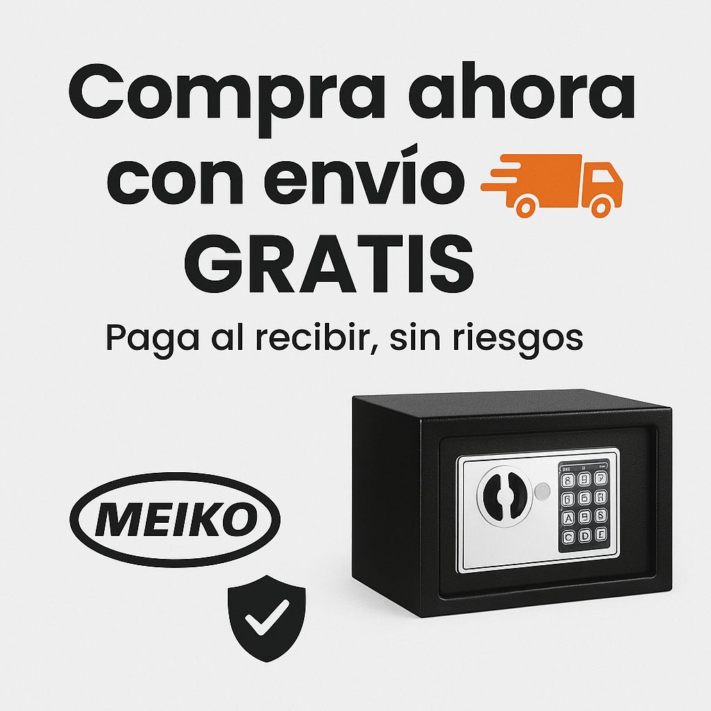 Caja Fuerte Digital Meiko con Clave y Llaves – Seguridad Compacta para Hogar y Oficina