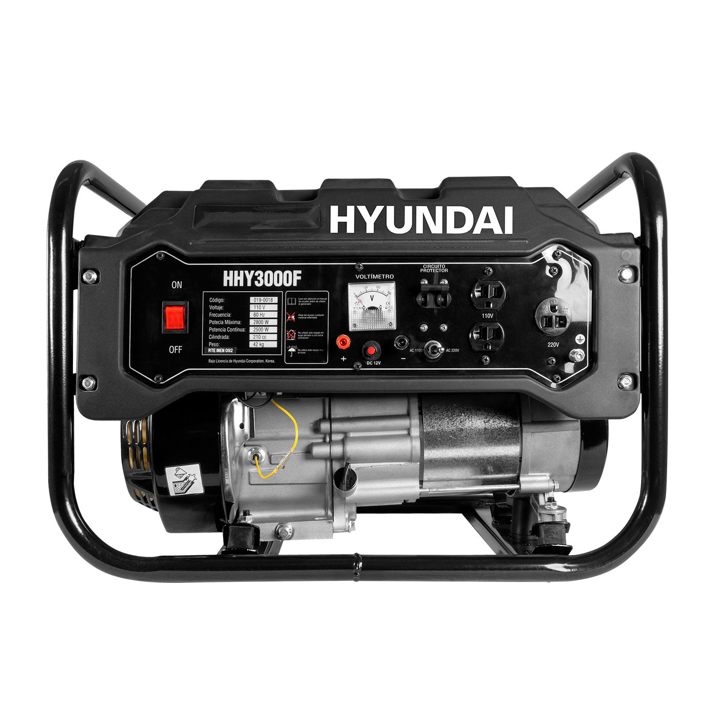 Generador Eléctrico Hyundai HHY3000F 2800W Gasolina | 110V/220V | Motor 210cc | Bajo Consumo y Alta Durabilidad